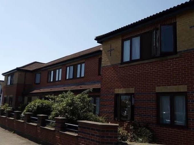 Commercial window cleaning on brick building in Lincolnshire